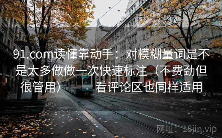 91.com读懂靠动手：对模糊量词是不是太多做做一次快速标注（不费劲但很管用） —— 看评论区也同样适用
